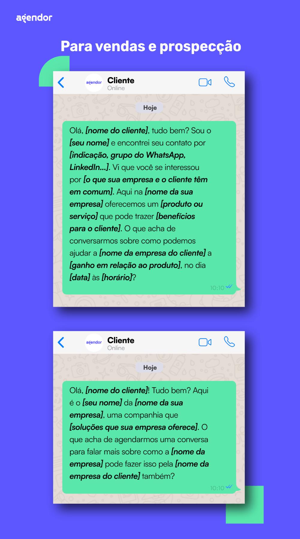 Template de mensagem no WhatsApp para prospecção ativa