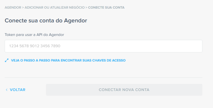 Passo 13 da Automação na Pluga: Conecte a sua conta do Agendor CRM