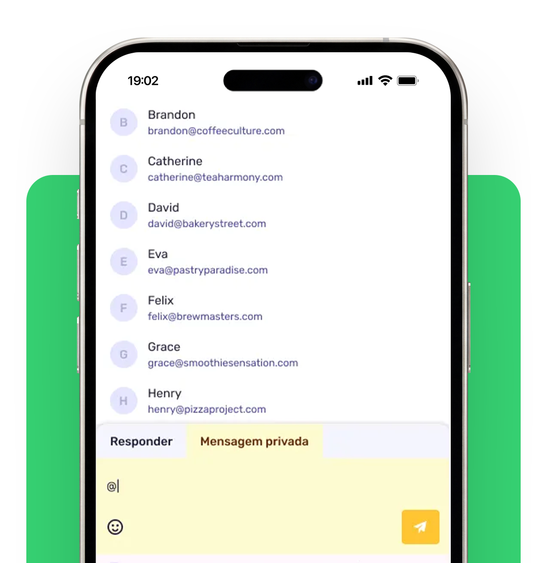 mencionar outros usuários app agendor chat