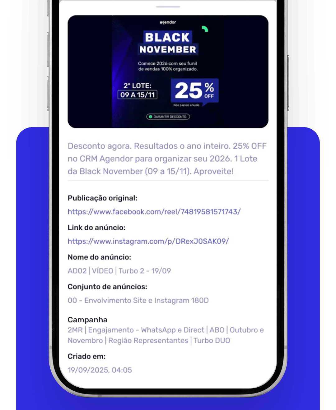 Leads de anúncios agendor chat