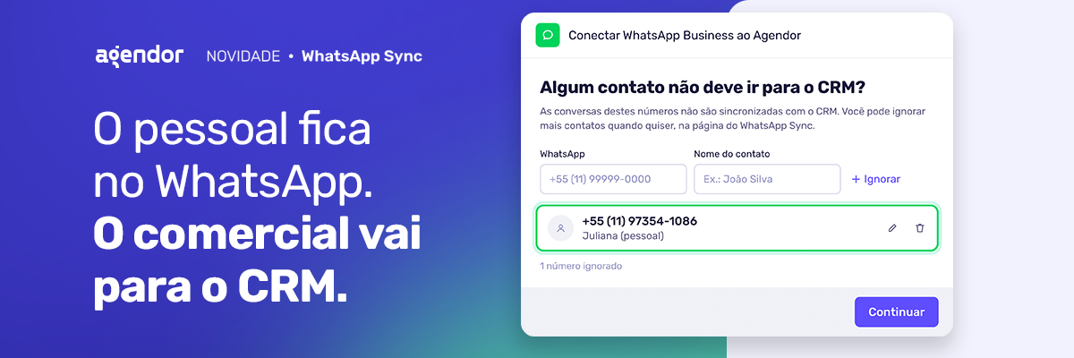 ignorar contatos pessoais whatsapp sync